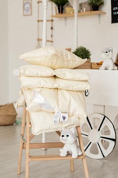ПУХОВЫЙ КОМПЛЕКТ В ДЕТСКУЮ КОЛЯСКУ «СЕРЫЙ ГУСЕНОК»